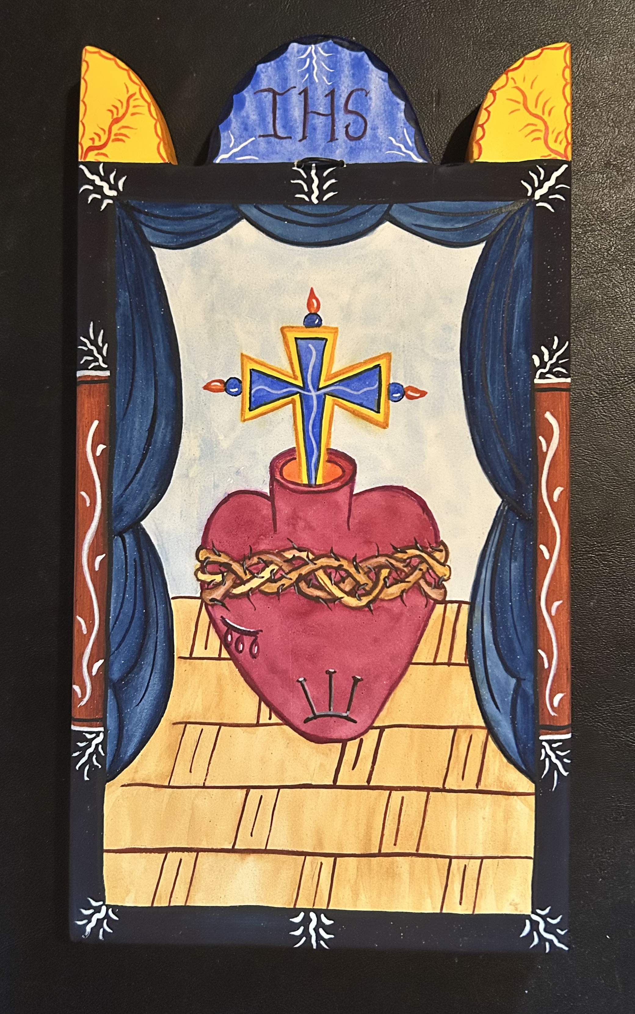 Sacred Heart retablo by Frank L. Garcia